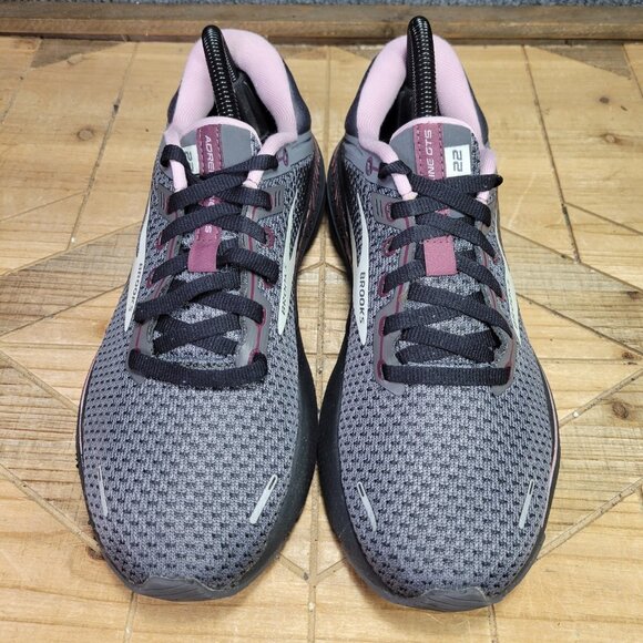 Brooks Adrenaline GTS 22 Women's Size 9.5 B Pearl black Metallic Running Sneaker - Picture 3 of 13
